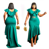 The Beautiful Green Hi-lo Occasion Long Dress
