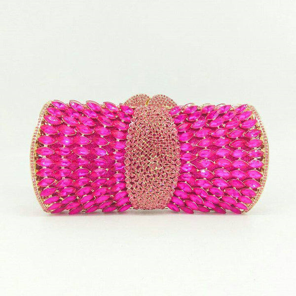 Pink Diamond Skull Clutch Bag
