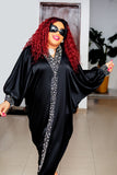 Black Luxury Kaftan with front jewel sequins
