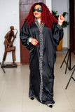 Black Luxury Kaftan with front jewel sequins