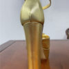 Gold High Platform Chunky Heel Modern Sandals