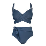 Plus Size Wrap Tie High Waist Bikini Set