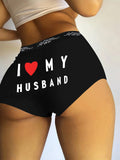 I LOVE MY HUSBAND women boy shorts
