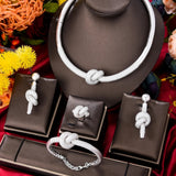 Silver Romantic 4PCS Bowknot Jewelry