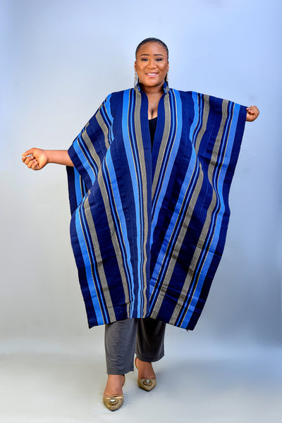 Jubilee Blue Kimono — London — Luxury African Kimono, Fast Local Pickup