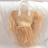 Phatbird tassel Woven raffia straw Beach Bag Woven Shoulder Bag
