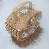Phatbird Indian Elegance Gold Tassel Clutch