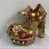 Phatbird Elegance: Crystal Blossom Bridal Heels