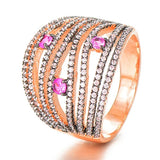 Phatbird Trendy Stacks Charm Statement Ring for Women  Cubic Zircon Finger Rings