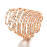 Phatbird Trendy Stacks Charm Statement Ring for Women  Cubic Zircon Finger Rings