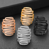 Phatbird Trendy Stacks Charm Statement Ring for Women  Cubic Zircon Finger Rings