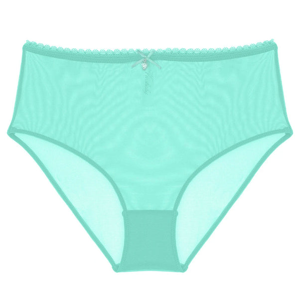 Varsbaby Sexy Light Yellow Light Green Briefs Transparent Panties S-XXL High-waist Underwear Summer See-through Underpants