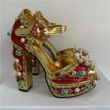 Phatbird Elegance: Crystal Blossom Bridal Heels