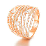 Phatbird Trendy Stacks Charm Statement Ring for Women  Cubic Zircon Finger Rings