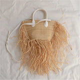 Phatbird tassel Woven raffia straw Beach Bag Woven Shoulder Bag