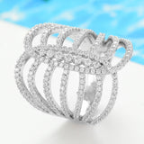 Phatbird Trendy Stacks Charm Statement Ring for Women  Cubic Zircon Finger Rings