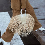 Phatbird tassel Woven raffia straw Beach Bag Woven Shoulder Bag