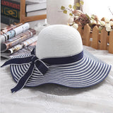 Phatbird Hepburn Wind Striped Bowknot Summer Hat