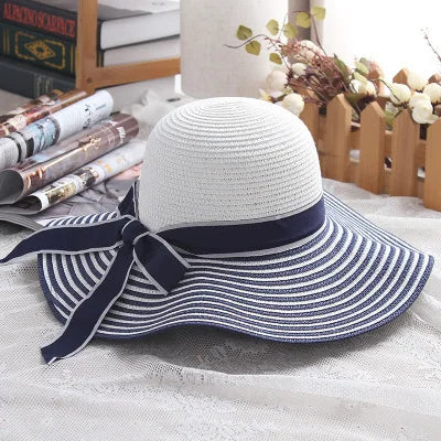 Phatbird Hepburn Wind Striped Bowknot Summer Hat