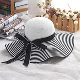 Phatbird Hepburn Wind Striped Bowknot Summer Hat