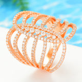 Phatbird Trendy Stacks Charm Statement Ring for Women  Cubic Zircon Finger Rings