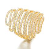 Phatbird Trendy Stacks Charm Statement Ring for Women  Cubic Zircon Finger Rings