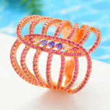 Phatbird Trendy Stacks Charm Statement Ring for Women  Cubic Zircon Finger Rings