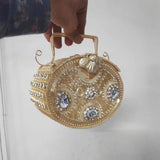 Phatbird Indian Elegance Gold Tassel Clutch