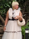Beige Polkadot Boho Ruffle Dress