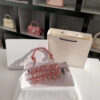 Pink Phatbird Hard case perspex bag/clutch.