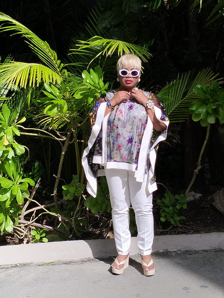 Phatbird Foiled Kaleidoscope Bolero Mock Three-Piece Set