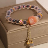 Phatbird Blue Heart Agate Money Bag Crystal Bracelets
