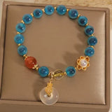 Phatbird Blue Heart Agate Money Bag Crystal Bracelets