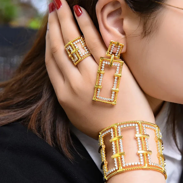 Phatbird Precious Luxury Jewelry Set Earrings Necklace Bangle Ring