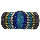 Multicolor Diamond Skull Clutch Bag