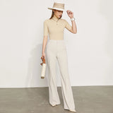 High Waist Wide Leg Chiffon Trousers High