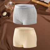 FINETOO 2Pcs/Set Low Waist Women's Underwear Cotton Boxer Plus Size Short Pants For Lady Sexy High Stretch Underwear S-XXL Brief