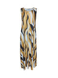 Print Long Sleeveless Dress