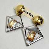 Phatbird Metal cool wind round exaggerated gold and silver earrings