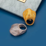 Phatbird Large Crown Shape Rings Hollow Out Copper Ring