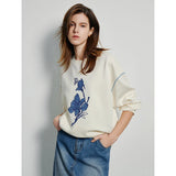 Phatbird Applique Flower Embroidered Sweatshirt