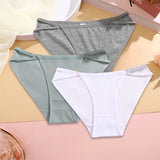 Women Soft Cotton Panties Low Rise Breathable Underwear with Button Design