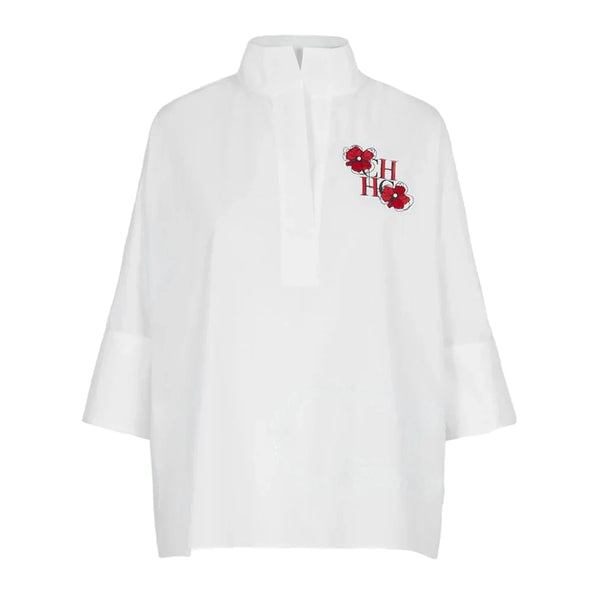 Phatbird Women's T-shirt 2025 New White Cotton Top 3/4 Sleeves Simple