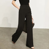 High Waist Wide Leg Chiffon Trousers High
