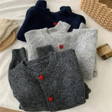 Phatbird Dark Grey Knitted Cardigan Women's Autumn/Winter Vintage