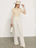 High Waist Wide Leg Chiffon Trousers High
