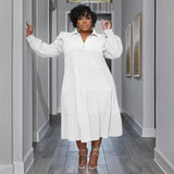 Vintage SwingCurve Long Shirt Dress