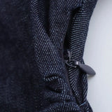 Phatbird Spring New 1975 series denim MIDI dress with lapel side zipper fashion wrinkle waist slim elegant dress