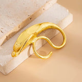 Exaggerated Metal Leaf Shaped Rings
