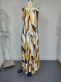 Print Long Sleeveless Dress